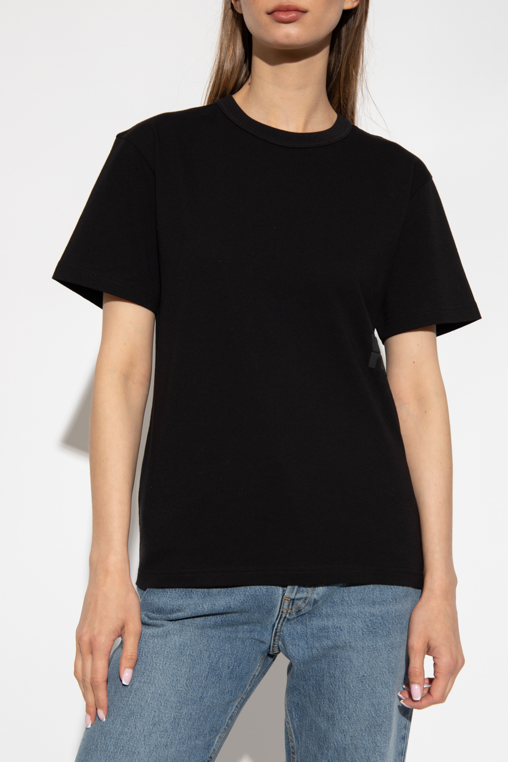 alexander wang 亚历山大王酸洗平纹针织紧身T 恤ACID BLACK